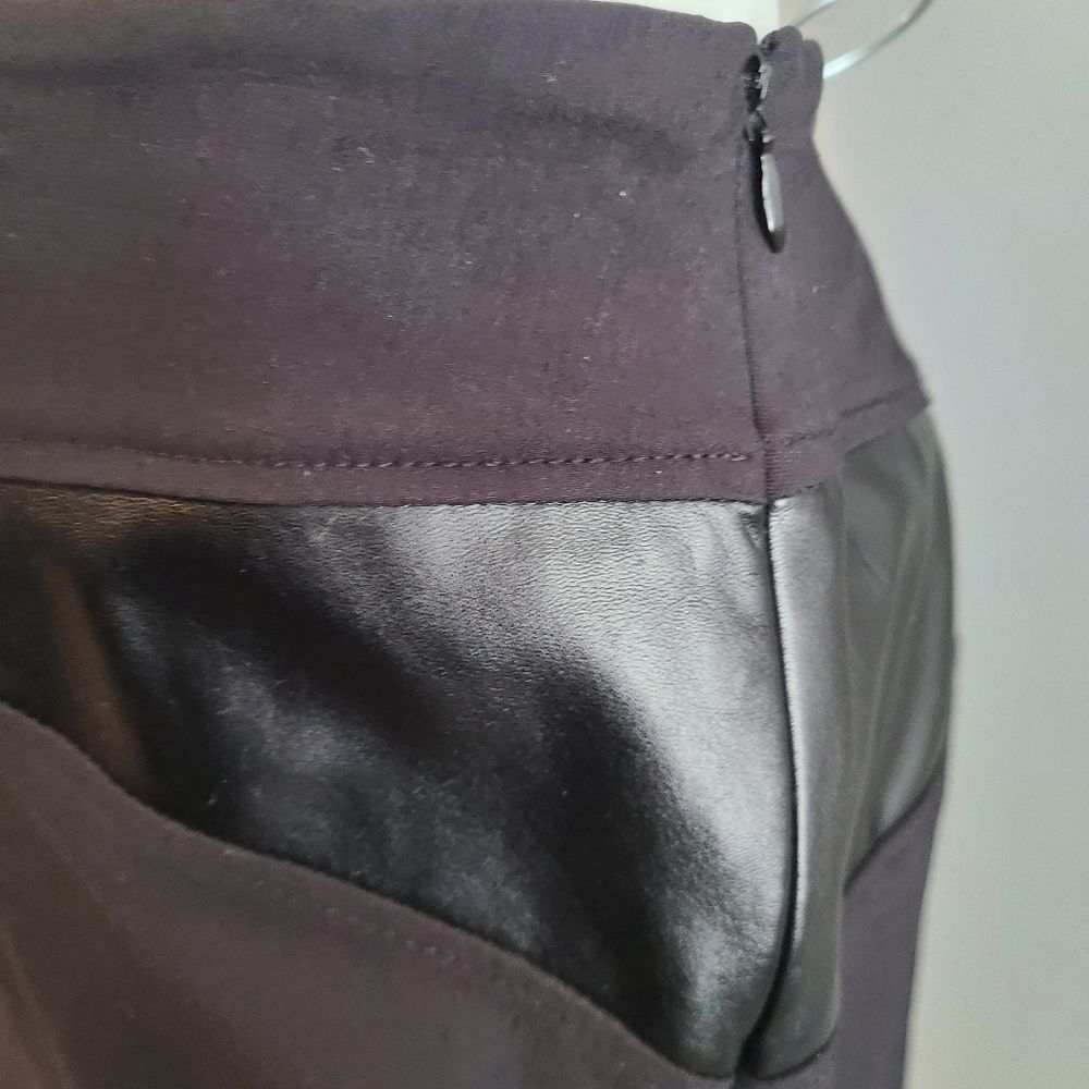 Rafaella Black Bandage Skirt with Faux Leather sz - Picture 8 of 8